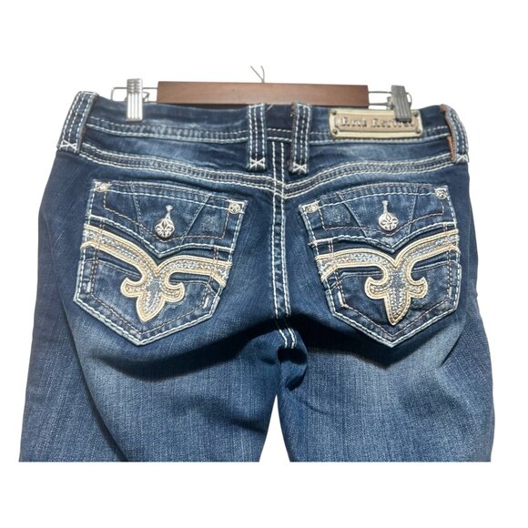 Rock Revival Cornett Bootcut Jean Women 29 Blue Flare Mid Rise Y2K Western Chore - Picture 10 of 16